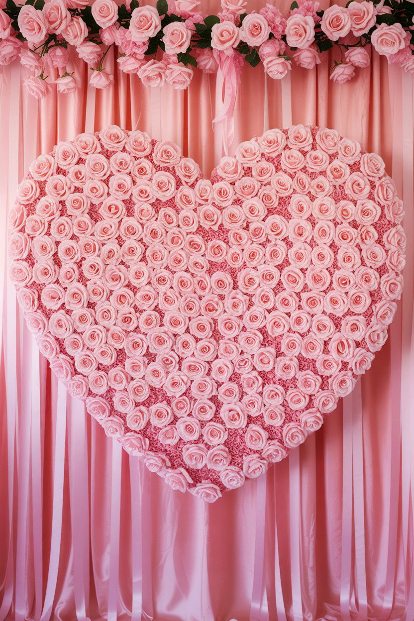 Heart shaped photo booth backdrop