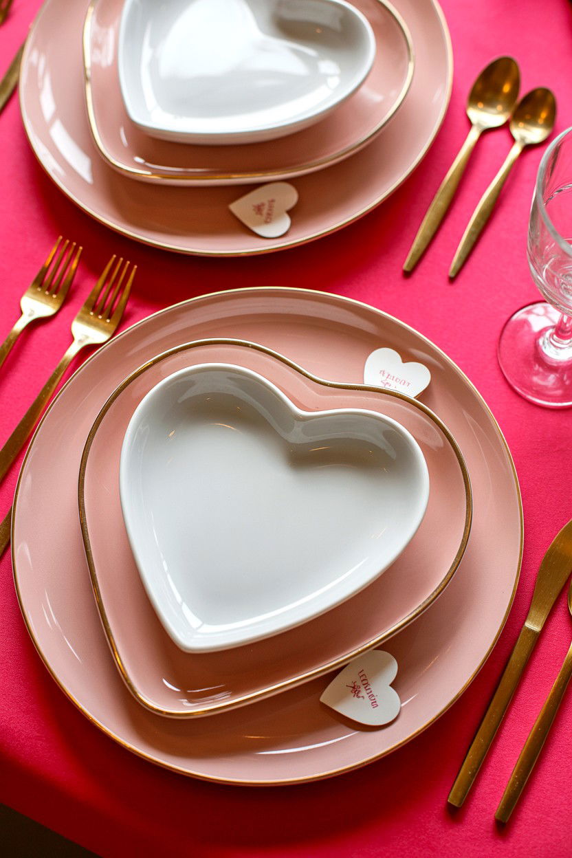 Heart shaped plate setting - 25 Valentine's Day Place Setting Ideas
