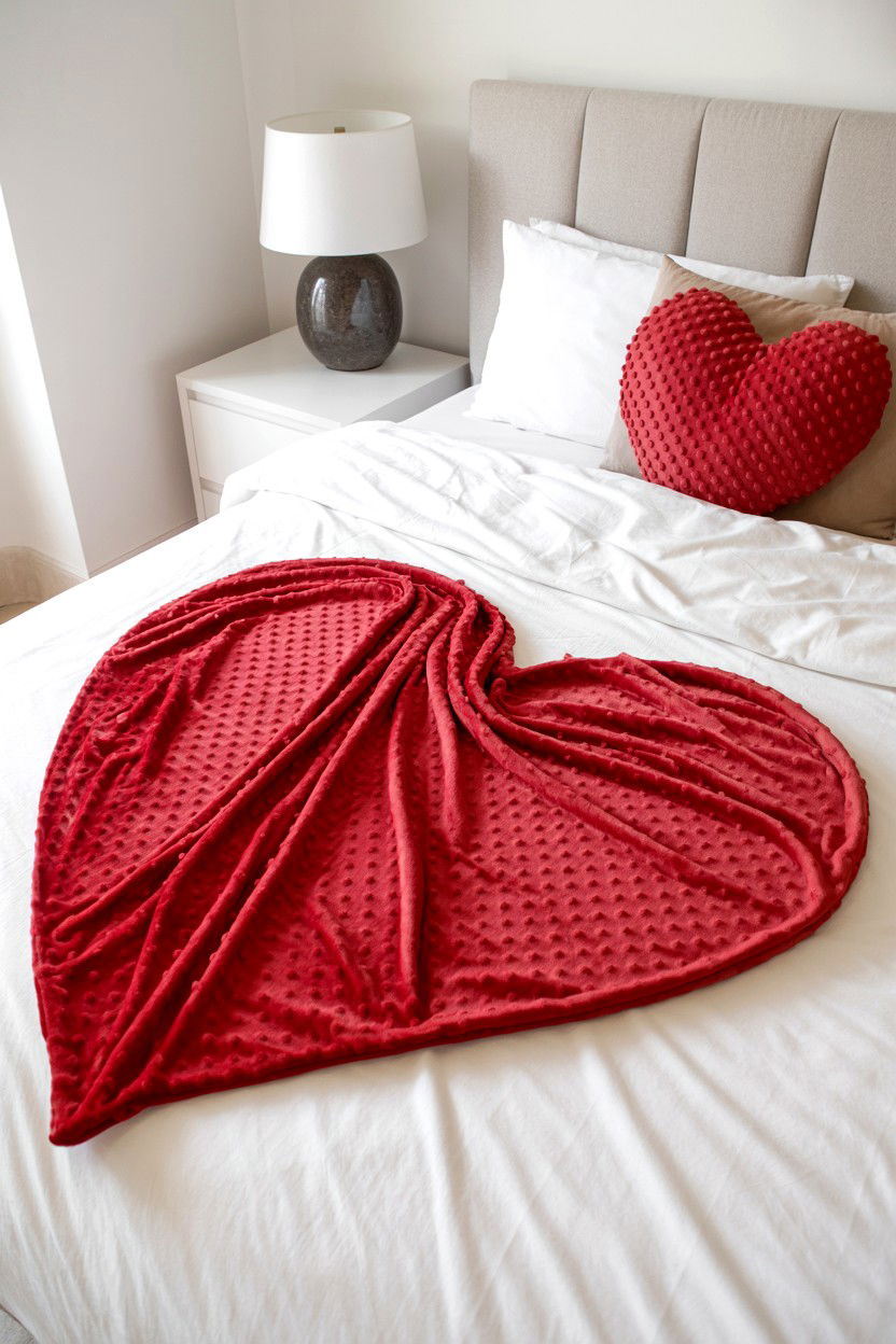 Heart shaped throw blanket - 25 Valentine's Day Throw Blanket Ideas