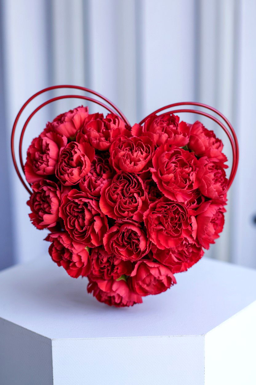 Heart shaped wedding bouquet - 25 Valentine's Day Wedding Bouquet Ideas