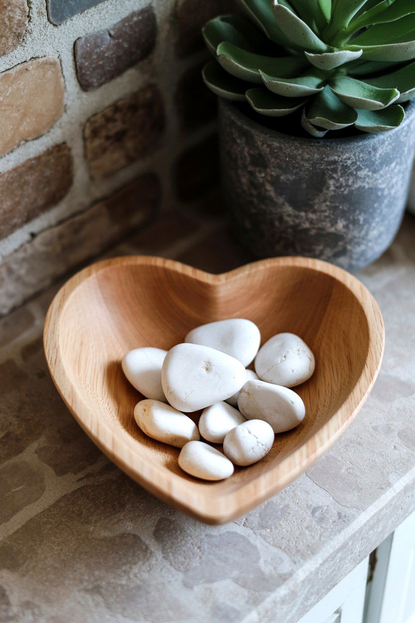Heart shaped wooden bowl - 25 Scandinavian Valentine's Day Decor Ideas