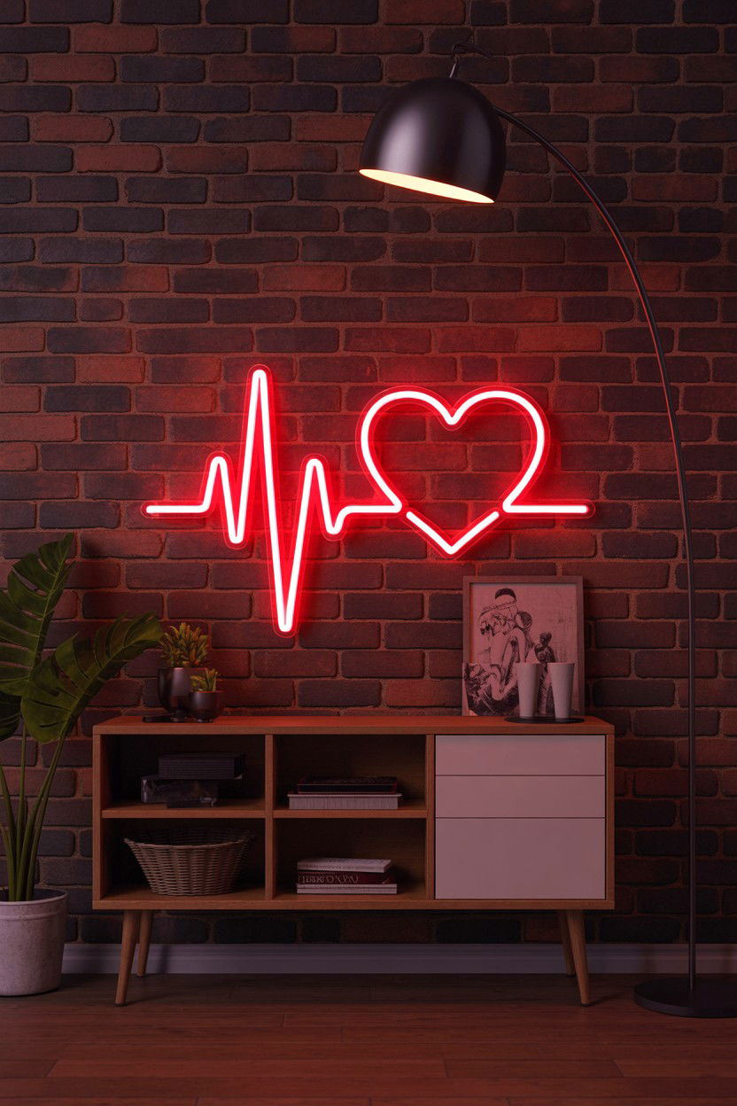 Heartbeat Neon Light - 25 Valentine's Day LED Sign Ideas