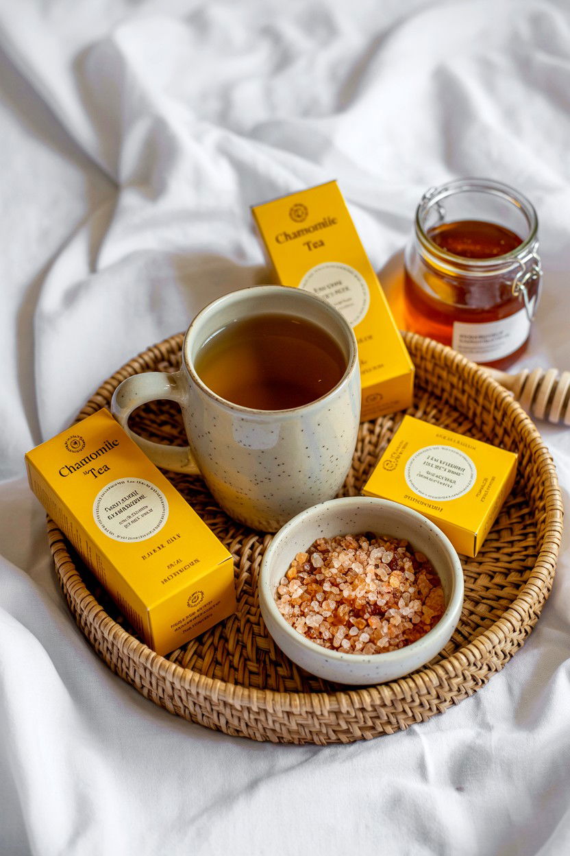 Herbal Tea And Bath Set - 25 Valentine's Day Bath Gift Basket Ideas