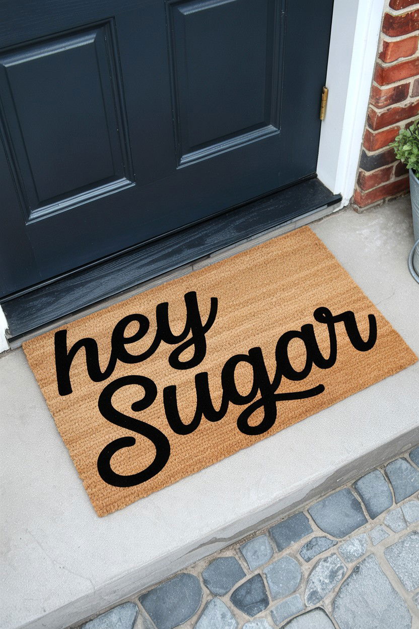 Hey Sugar Doormat - 25 Valentine's Day Doormat Ideas
