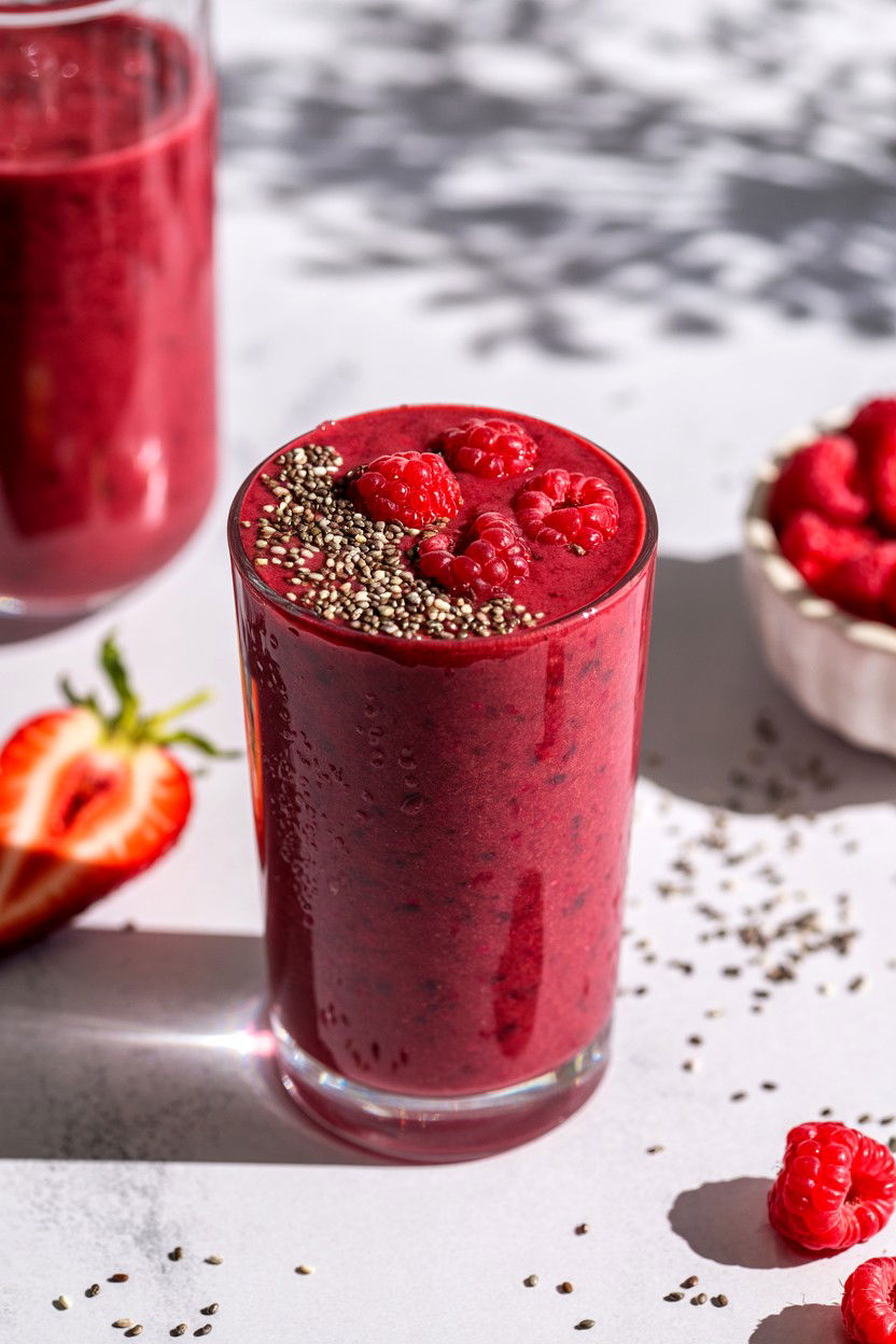 Hibiscus Berry Smoothie - 25 Valentine's Day Fancy Drink Ideas