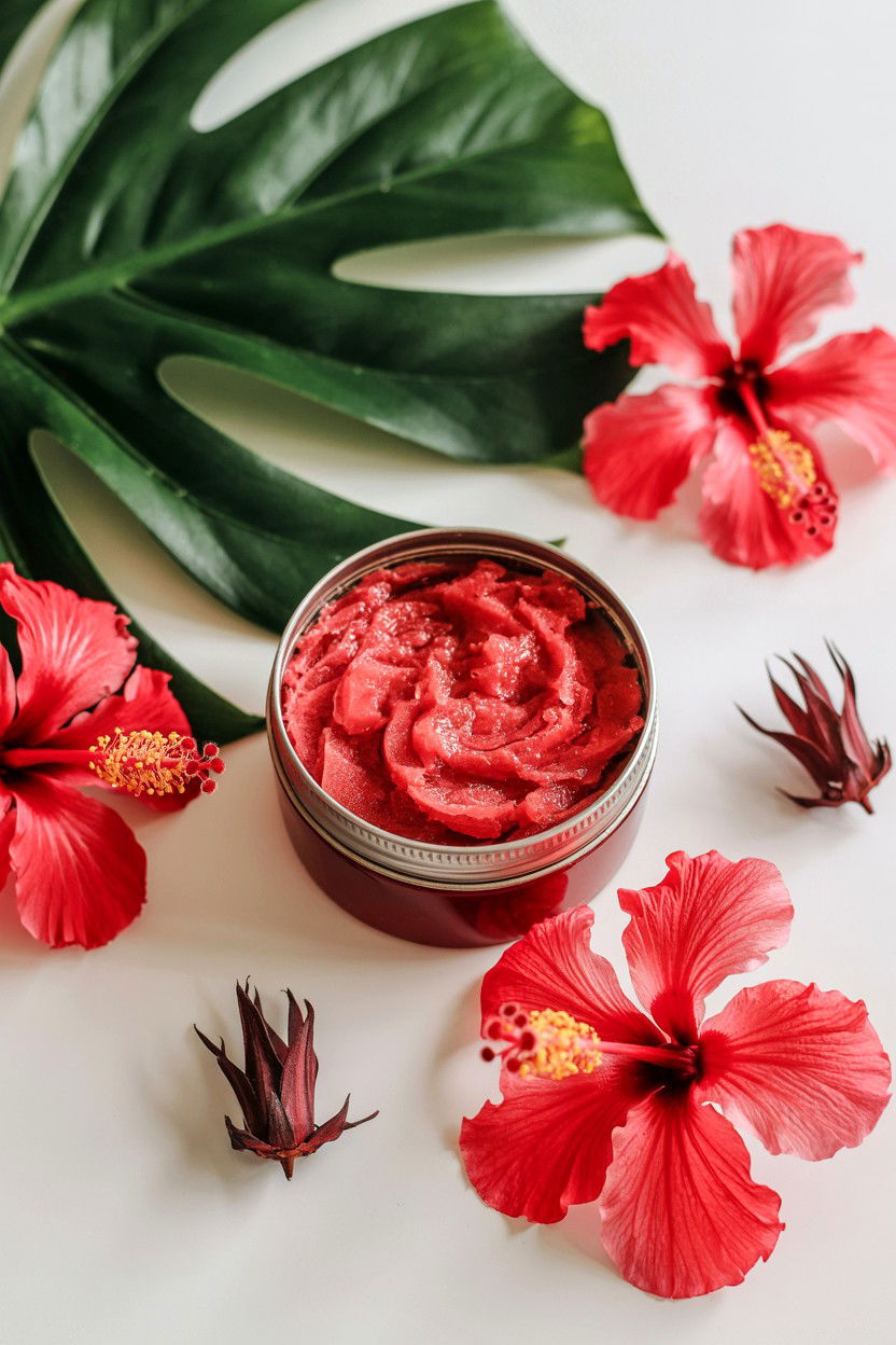 Hibiscus Body Scrub - 25 Valentine's Day Body Scrub Ideas