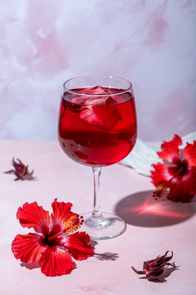 Hibiscus Flower Cocktail - 25 Valentine's Day Cocktail Recipes