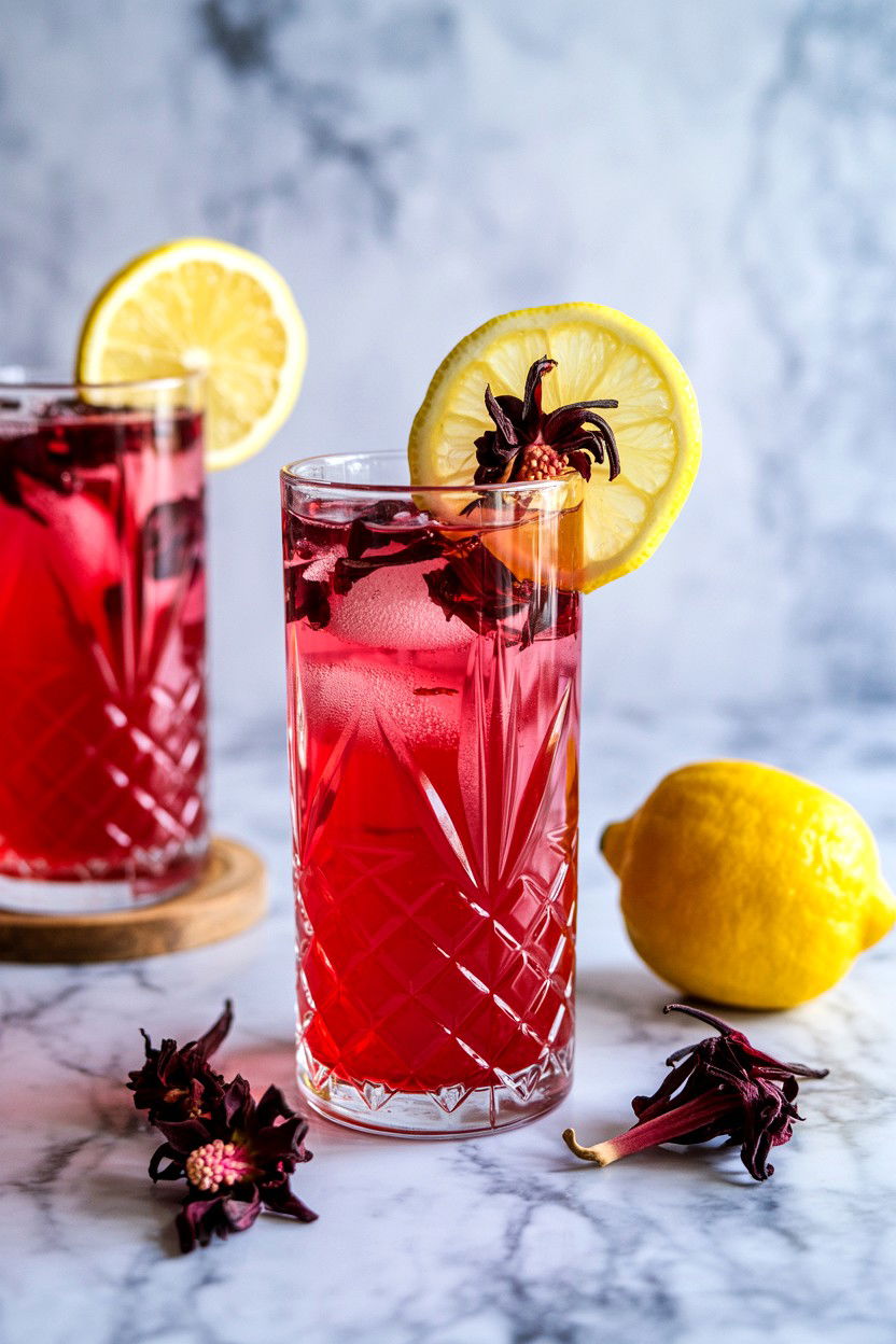 Hibiscus Tea Sparkler - 25 Valentine's Day Non Alcoholic Drink Ideas