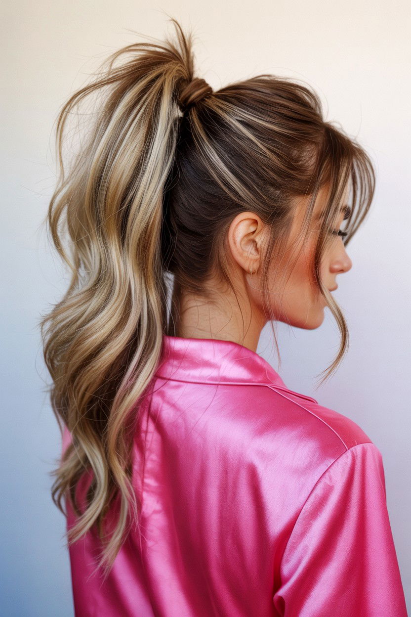 High Ponytail Half Up - 25 Valentine's Day Half Up Half Down Hair