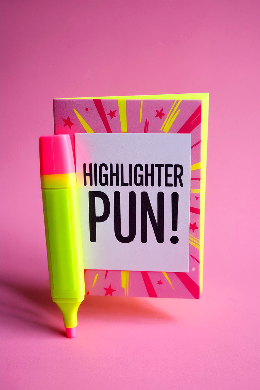 Highlighter Pun Card - 25 Valentine's Day Teacher Card Ideas