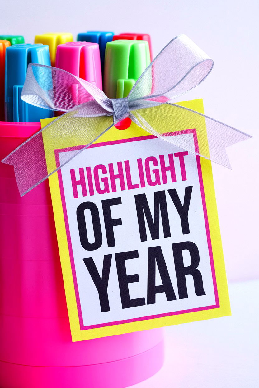 Highlighter Teacher Valentine Tag - 25 Valentine's Day Teacher Gift Tag Ideas