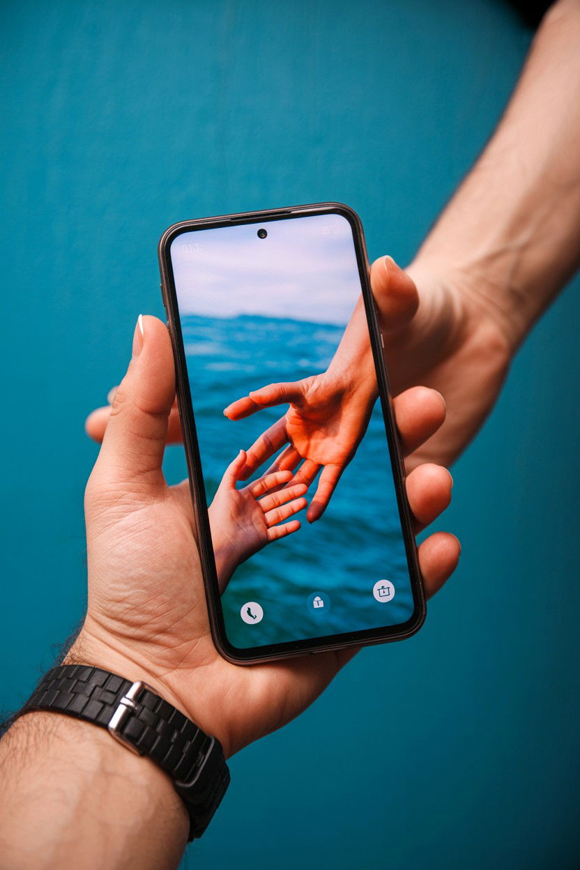 Holding Hands Phone Screen - 25 Long Distance Valentine's Day Photo Ideas