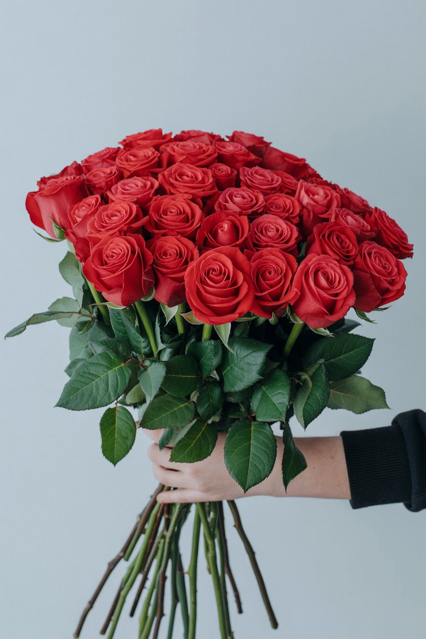 Holding Same Flower Bouquet - 25 Long Distance Valentine's Day Photo Ideas