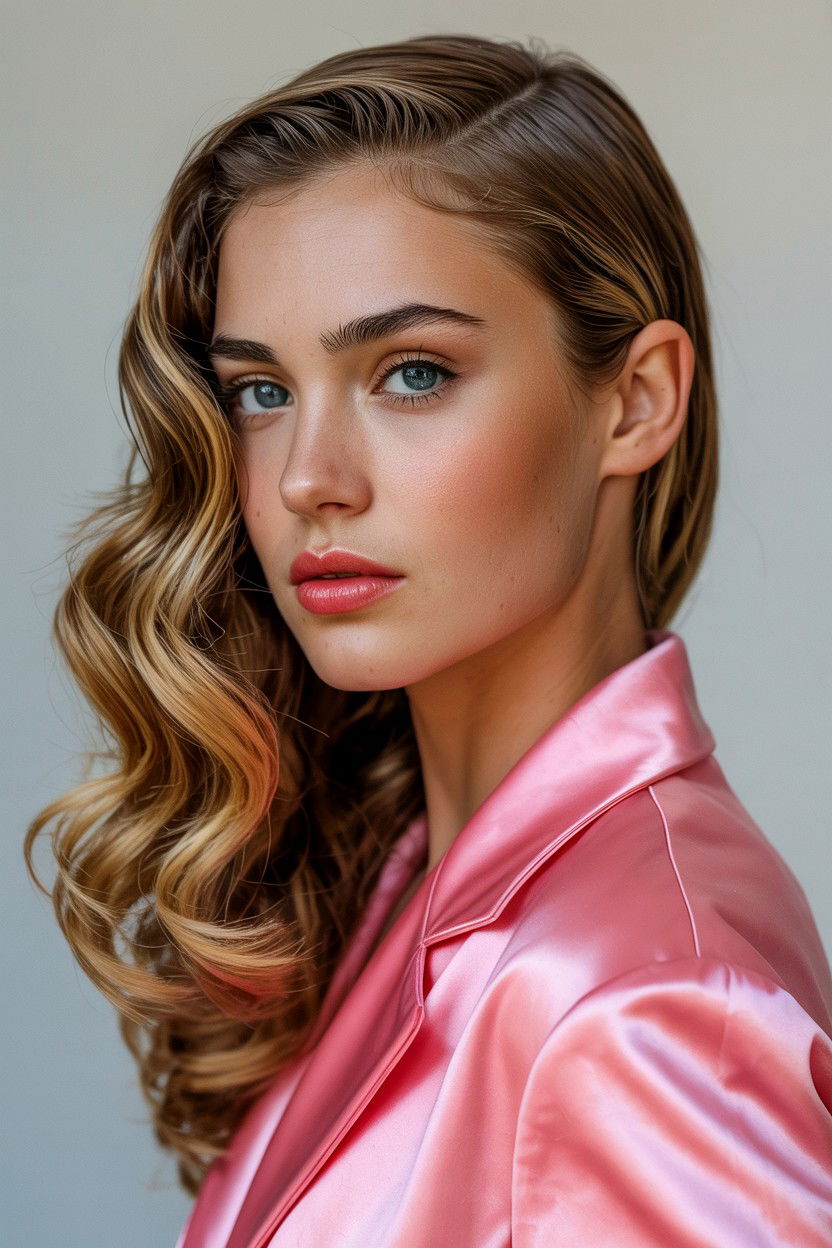 Hollywood Waves Side Sweep - 25 Valentine's Day Side Swept Hair Ideas