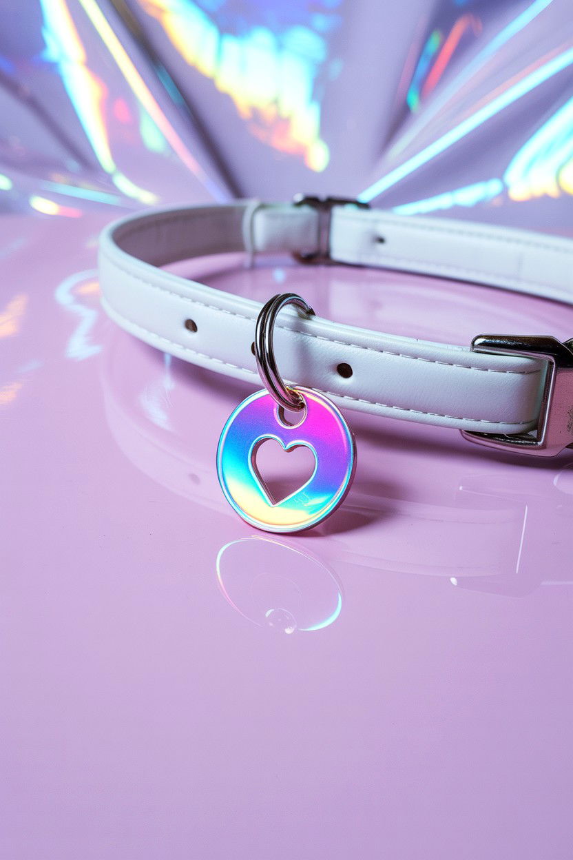 Holographic Pet Tag - 25 Valentine's Day Pet Tag Ideas