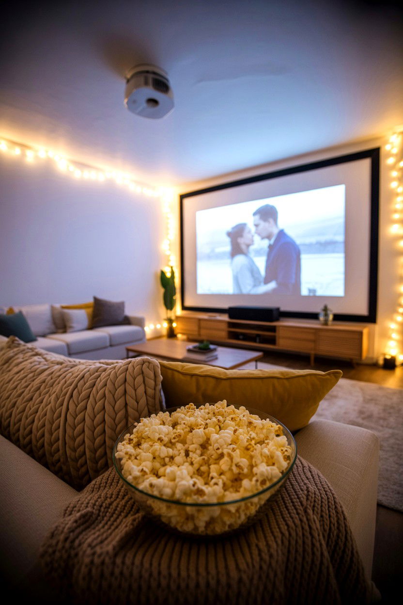 Home Movie Theater - 25 Budget Valentine's Day Surprise Ideas
