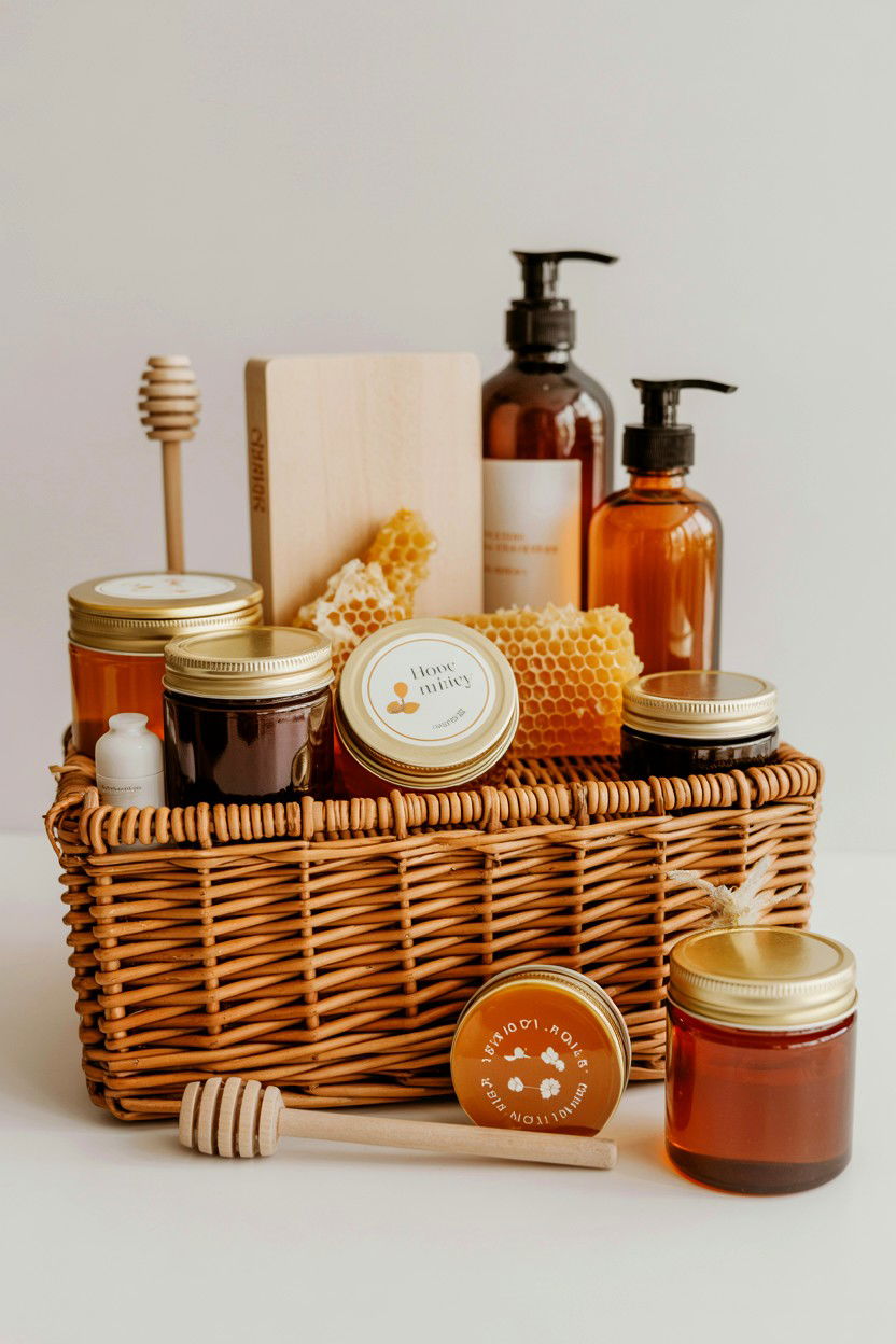 Honey Based Skincare Basket - 25 Valentine's Day Skincare Gift Basket Ideas