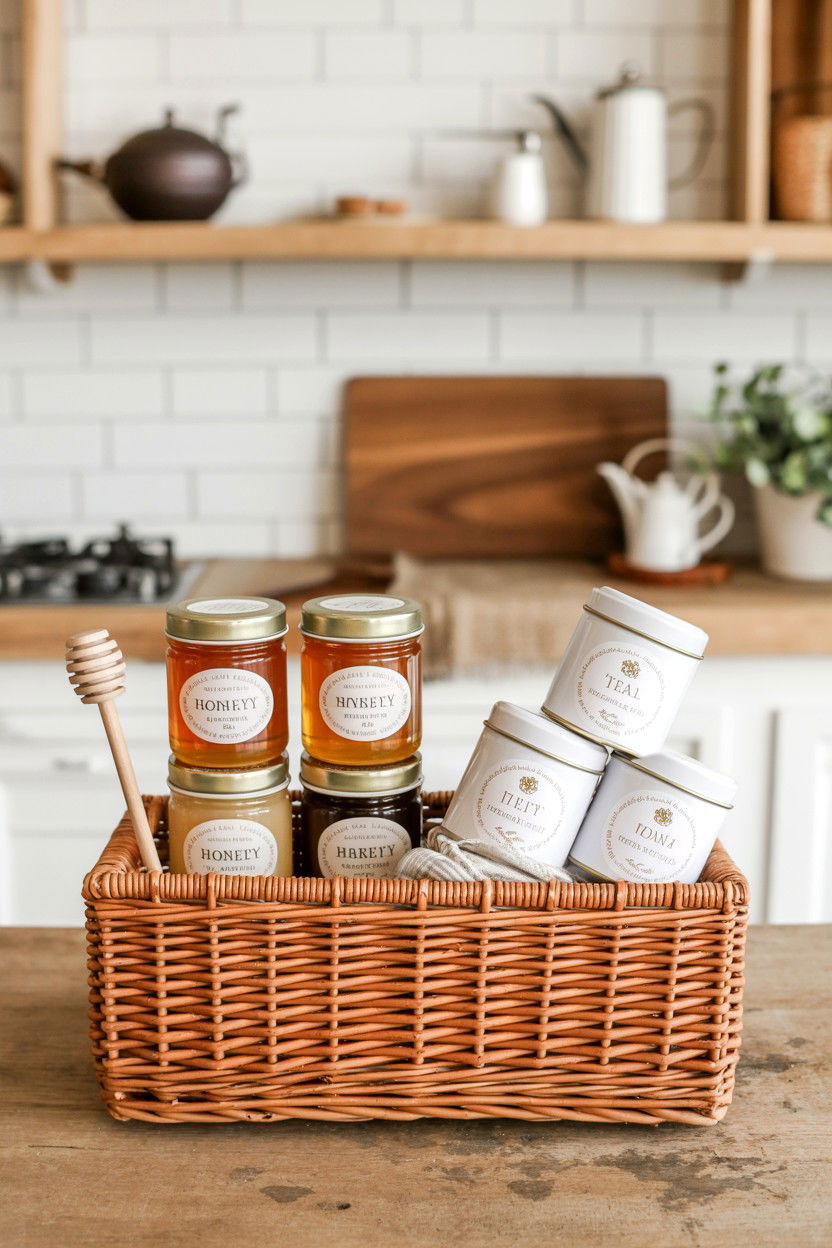 Honey Sampler Tea Basket - 25 Valentine's Day Tea Gift Basket Ideas