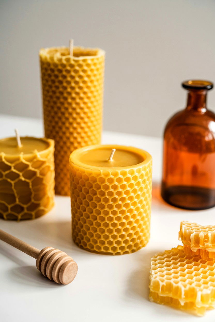 Honeycomb Beeswax Candle - 25 Valentine's Day Scented Candle Ideas