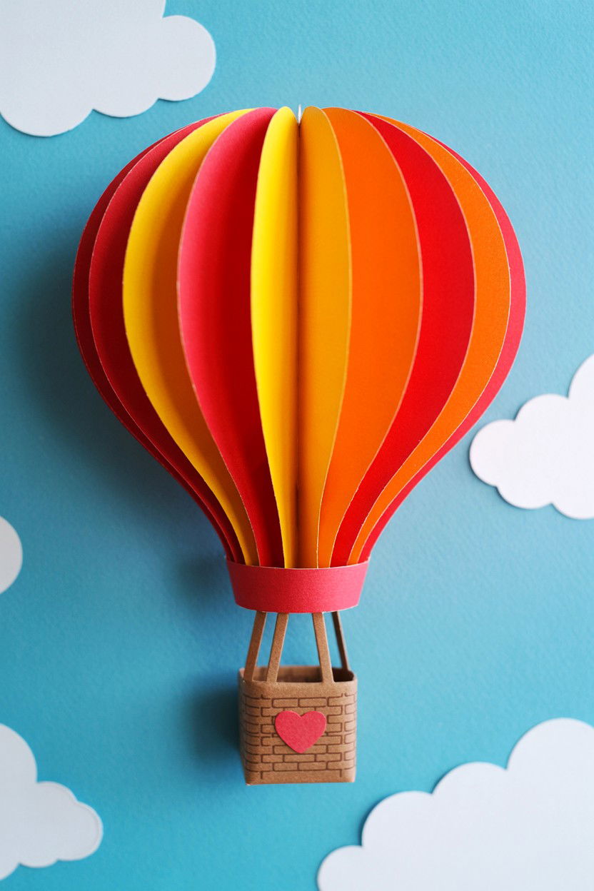 Hot Air Balloon - 25 Pop Up Valentine's Day Card Ideas