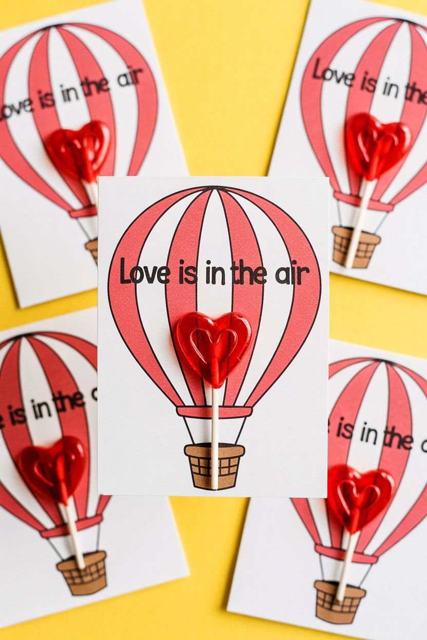 Hot Air Balloon Classroom Valentine Cards - 25 Valentine's Day Hot Air Balloon Ideas