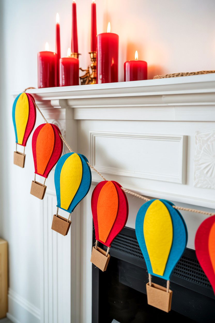 Hot Air Balloon Garland - 25 Valentine's Day Hot Air Balloon Ideas