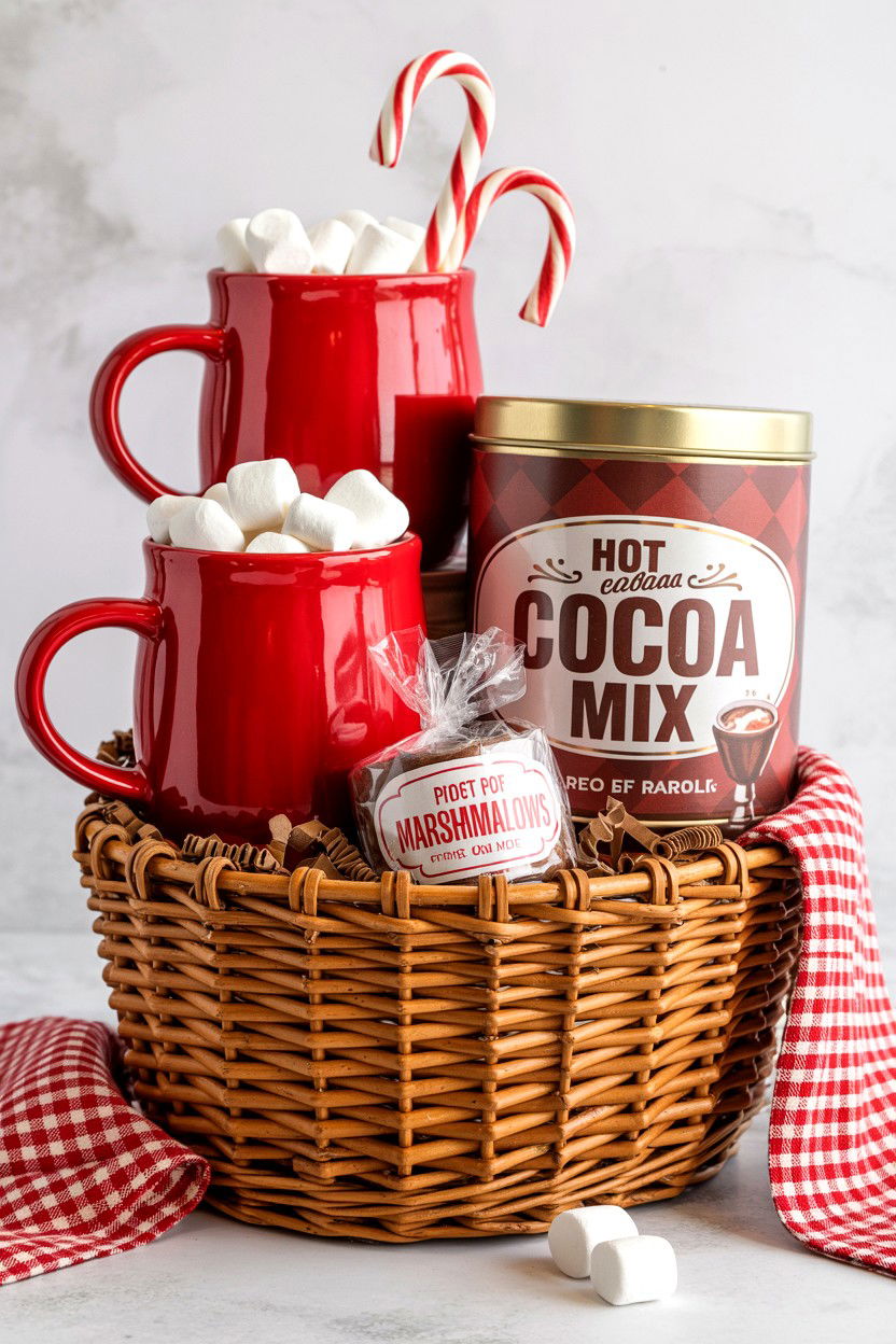 Hot Cocoa Gift Basket - 25 Valentine's Day Cozy Gift Basket Ideas