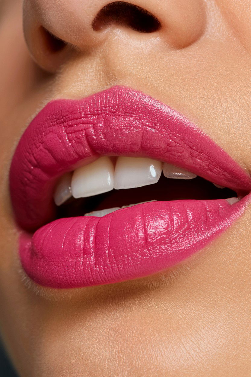 Hot Pink Lipstick - 25 Pink Valentine's Day Makeup Looks
