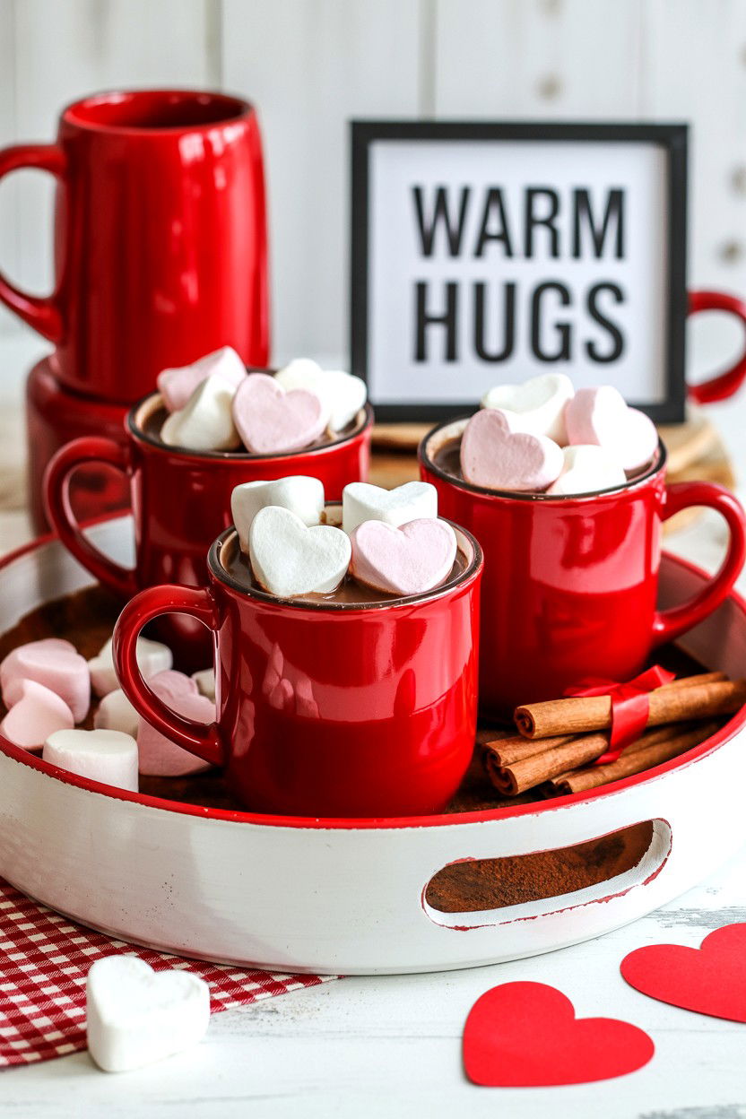 Hot cocoa valentine tray - 25 Valentine's Day Kitchen Tiered Tray Ideas