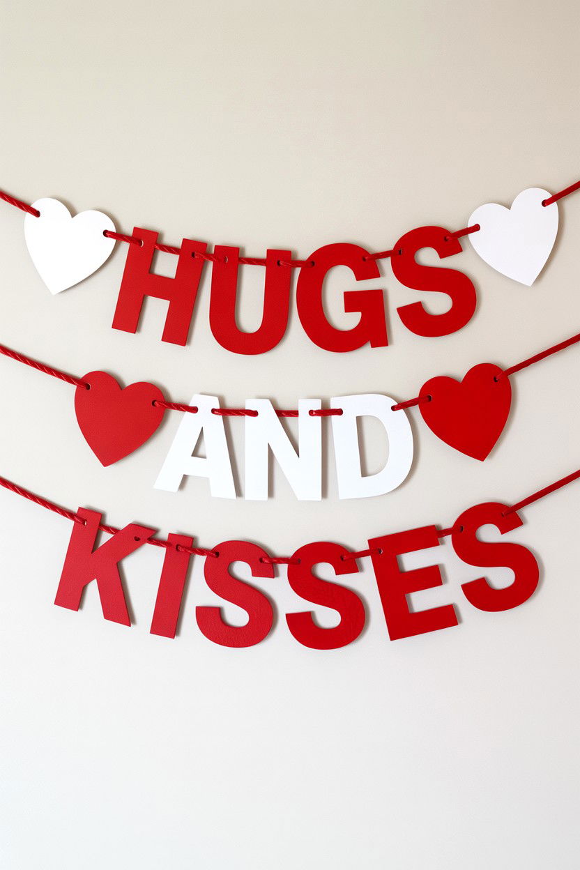 Hugs And Kisses Banner - 25 Valentine's Day Banner Ideas