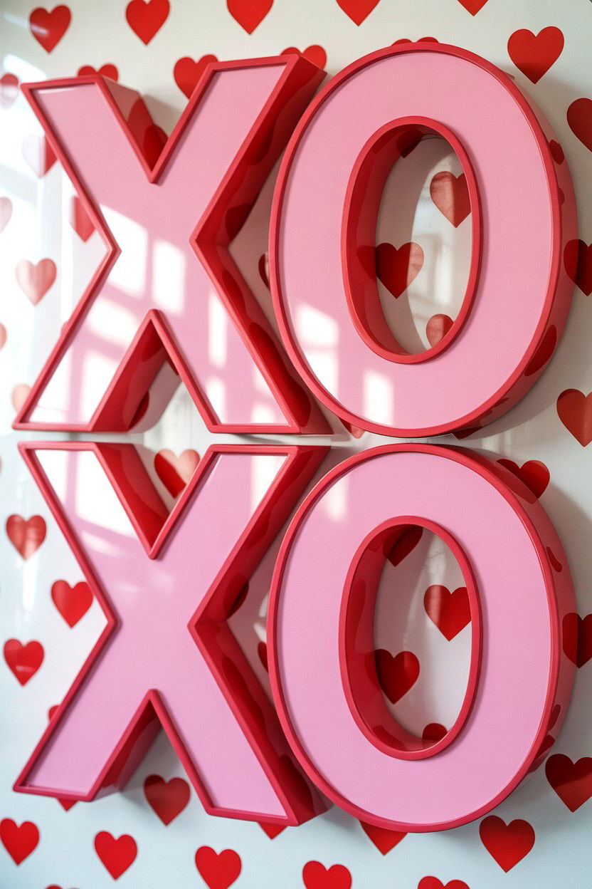 Hugs And Kisses Sign - 25 Valentine's Day Door Sign Ideas