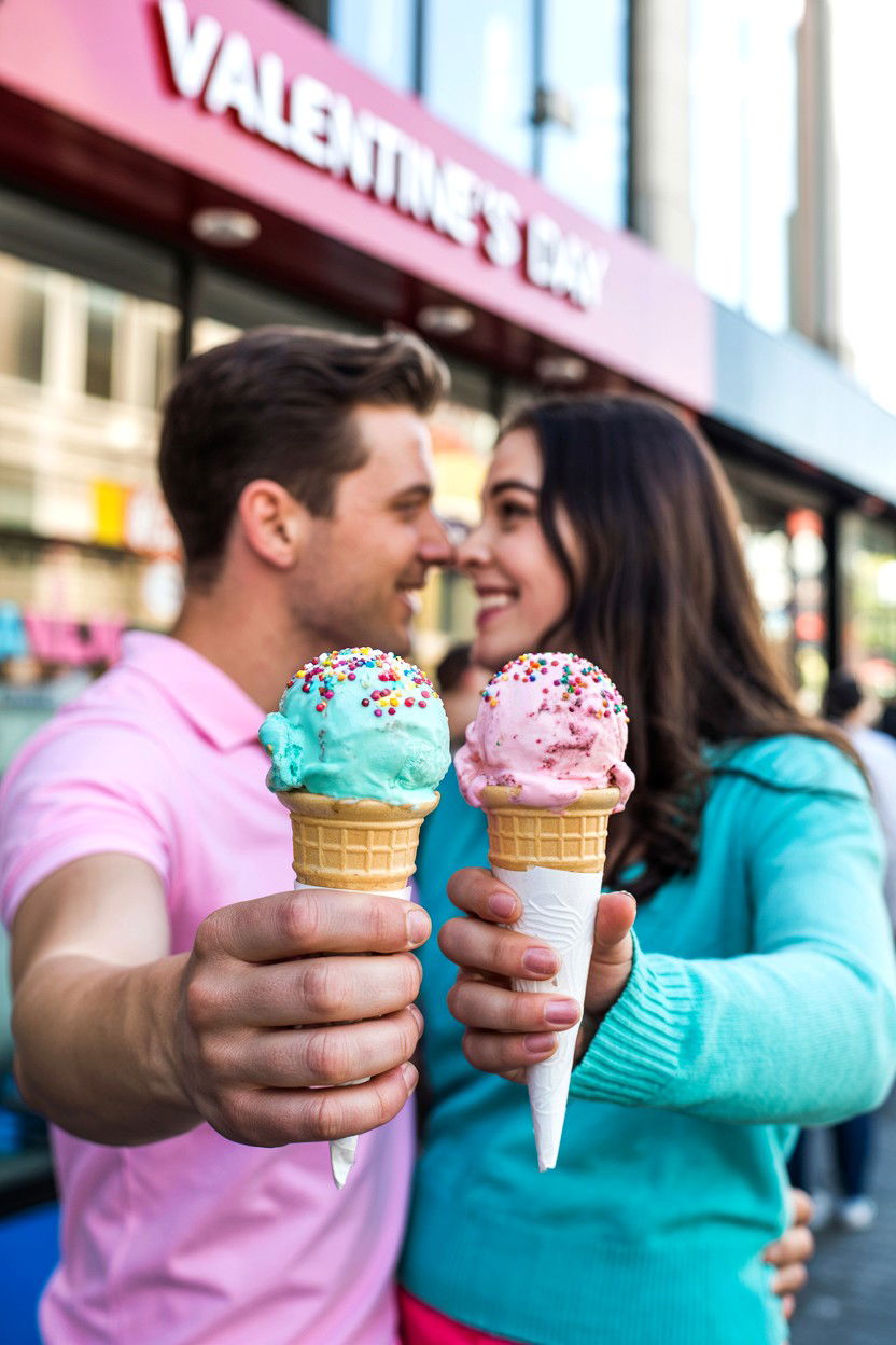 Ice Cream Date - 25 Valentine's Day Candid Photo Ideas