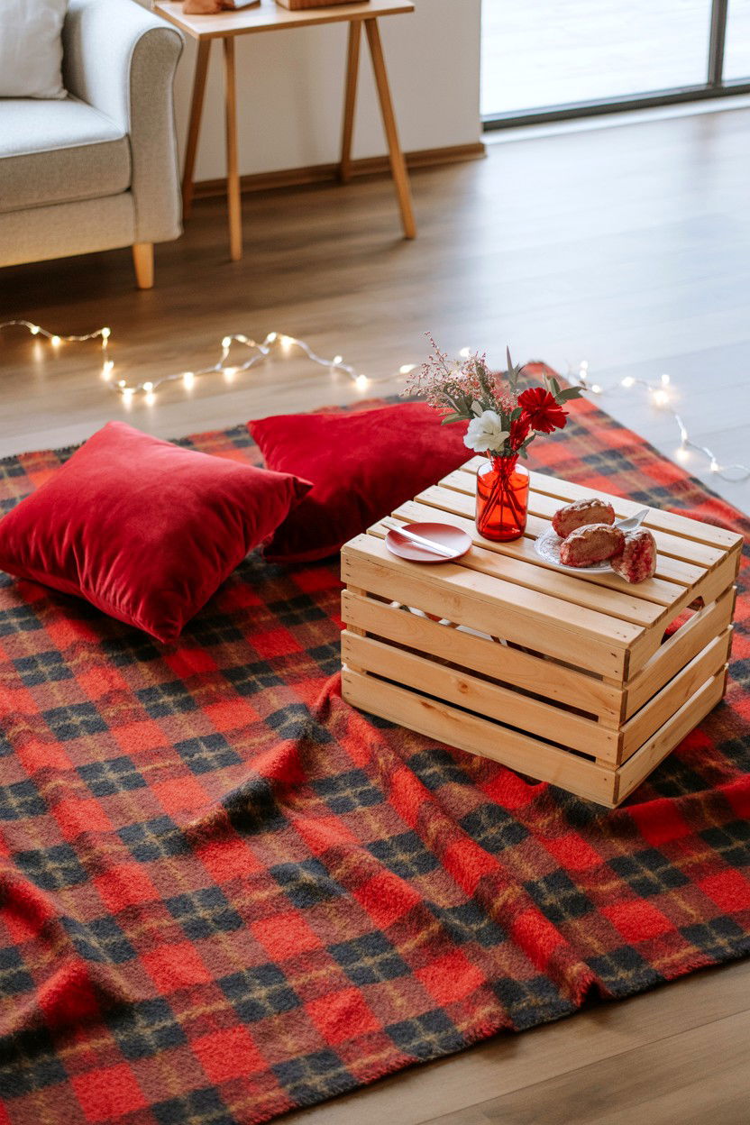 Indoor Picnic - 25 Cheap Valentine's Day Romantic Ideas