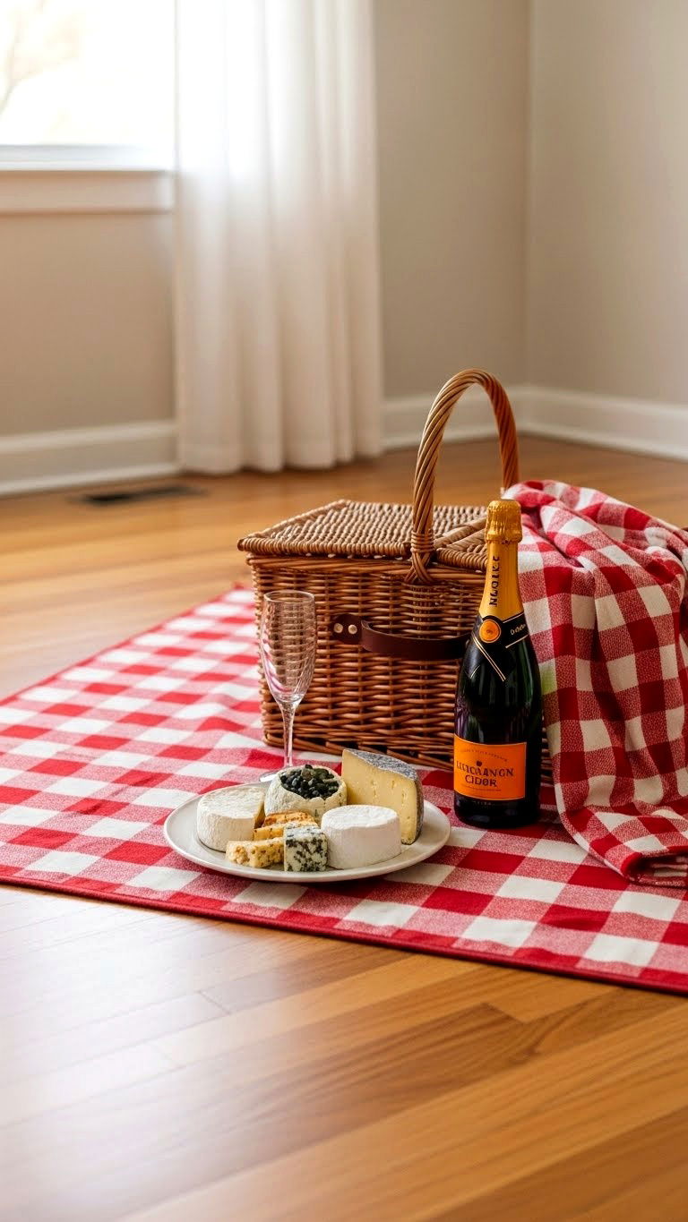 Indoor Picnic Setup - 25 valentine's day ideas for him