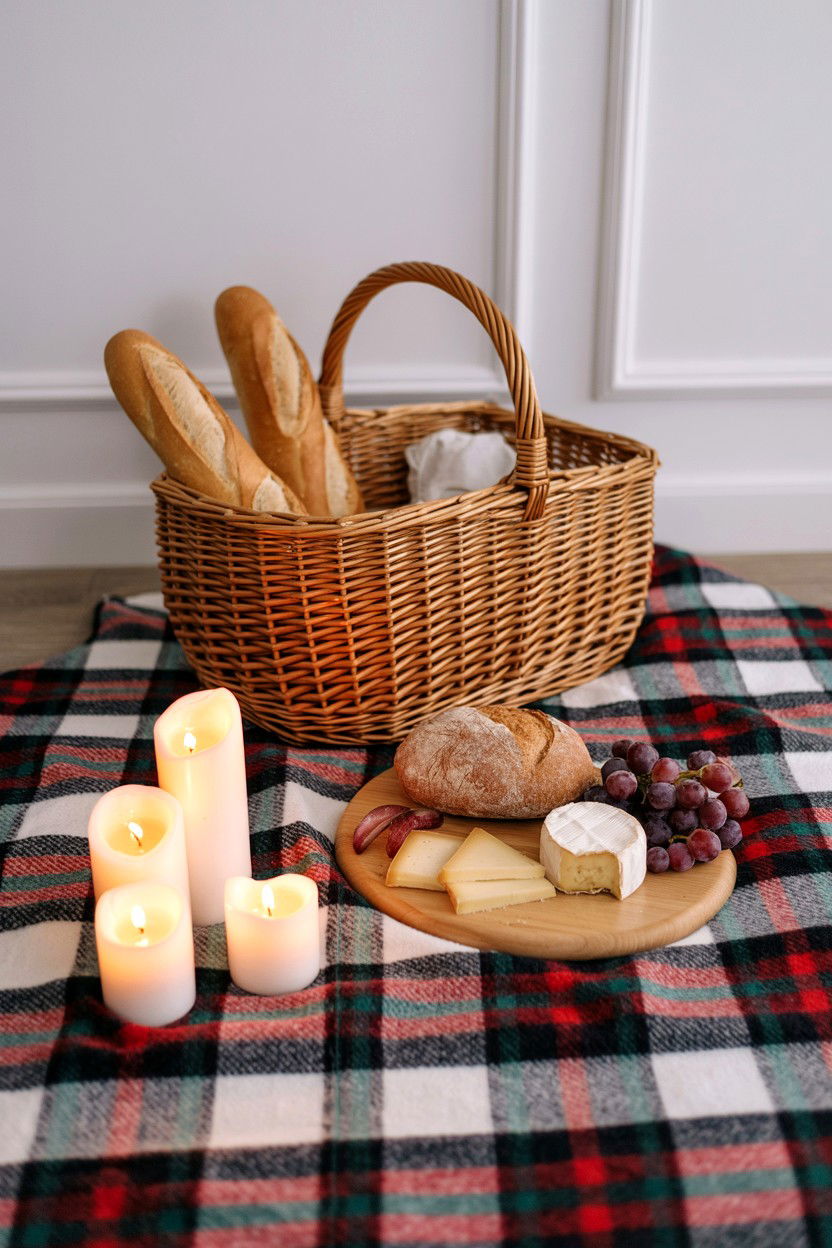 Indoor Picnic Setup - 25 Valentine's Day Romantic Gesture Ideas