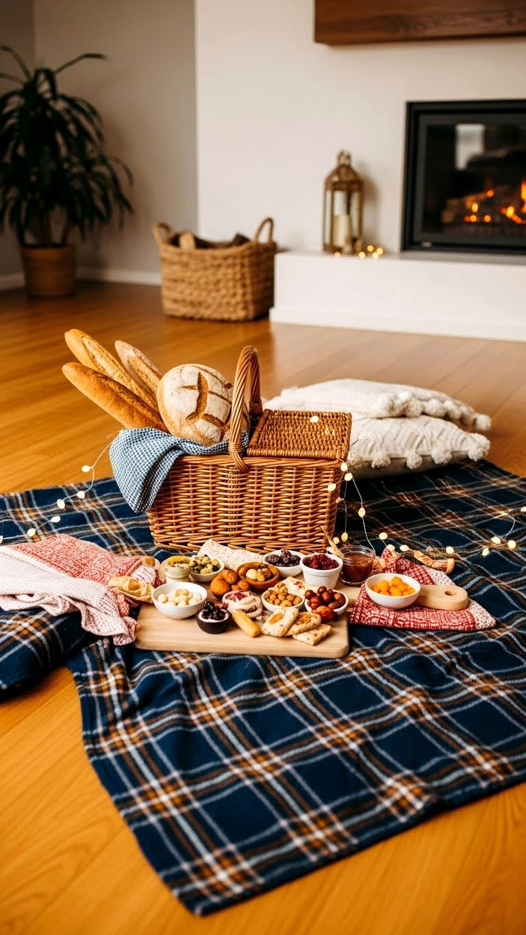 Indoor Picnic Setup - 25 valentine's day for ideas for husband