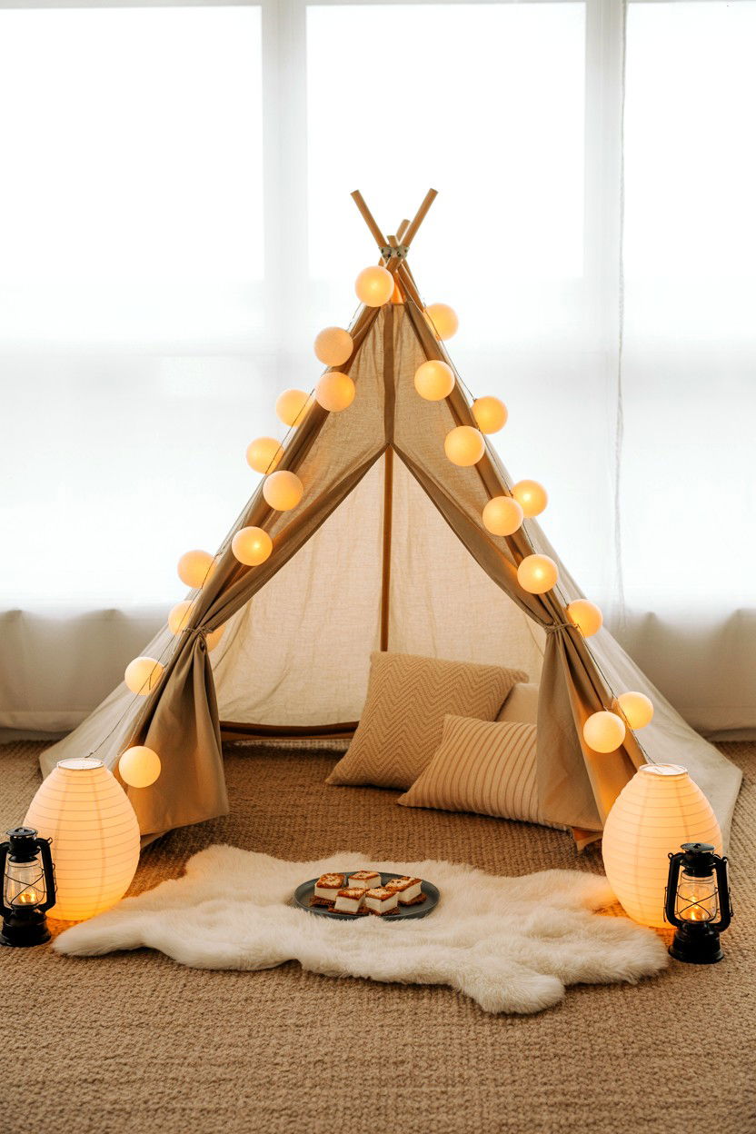 Indoor Tent Setup - 25 Valentine's Day Ideas for Introverts