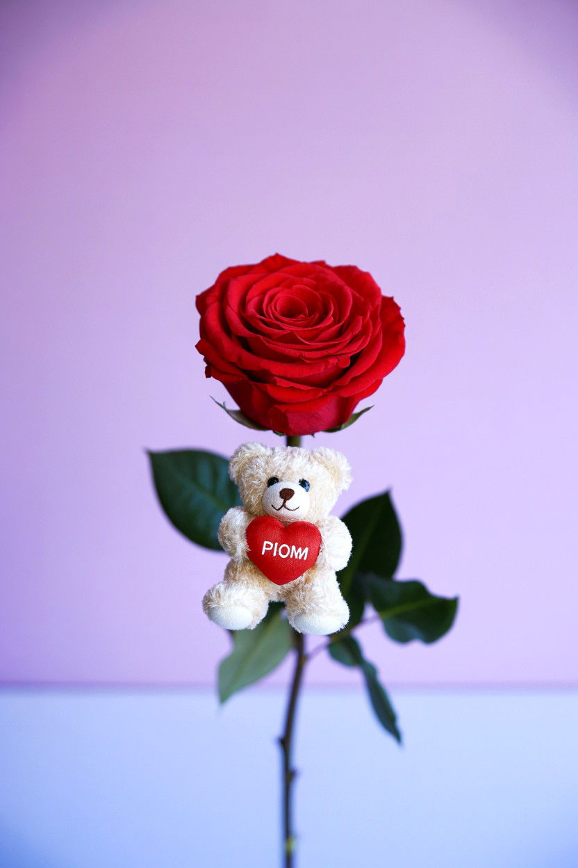 Infinity Rose With Bear - 25 Valentine's Day Infinity Rose Ideas