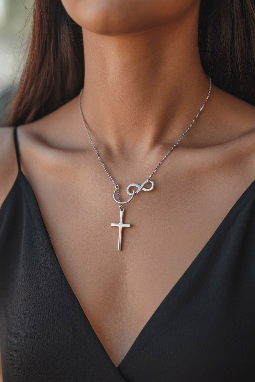 Infinity cross necklace - 25 Valentine's Day Infinity Jewelry Ideas