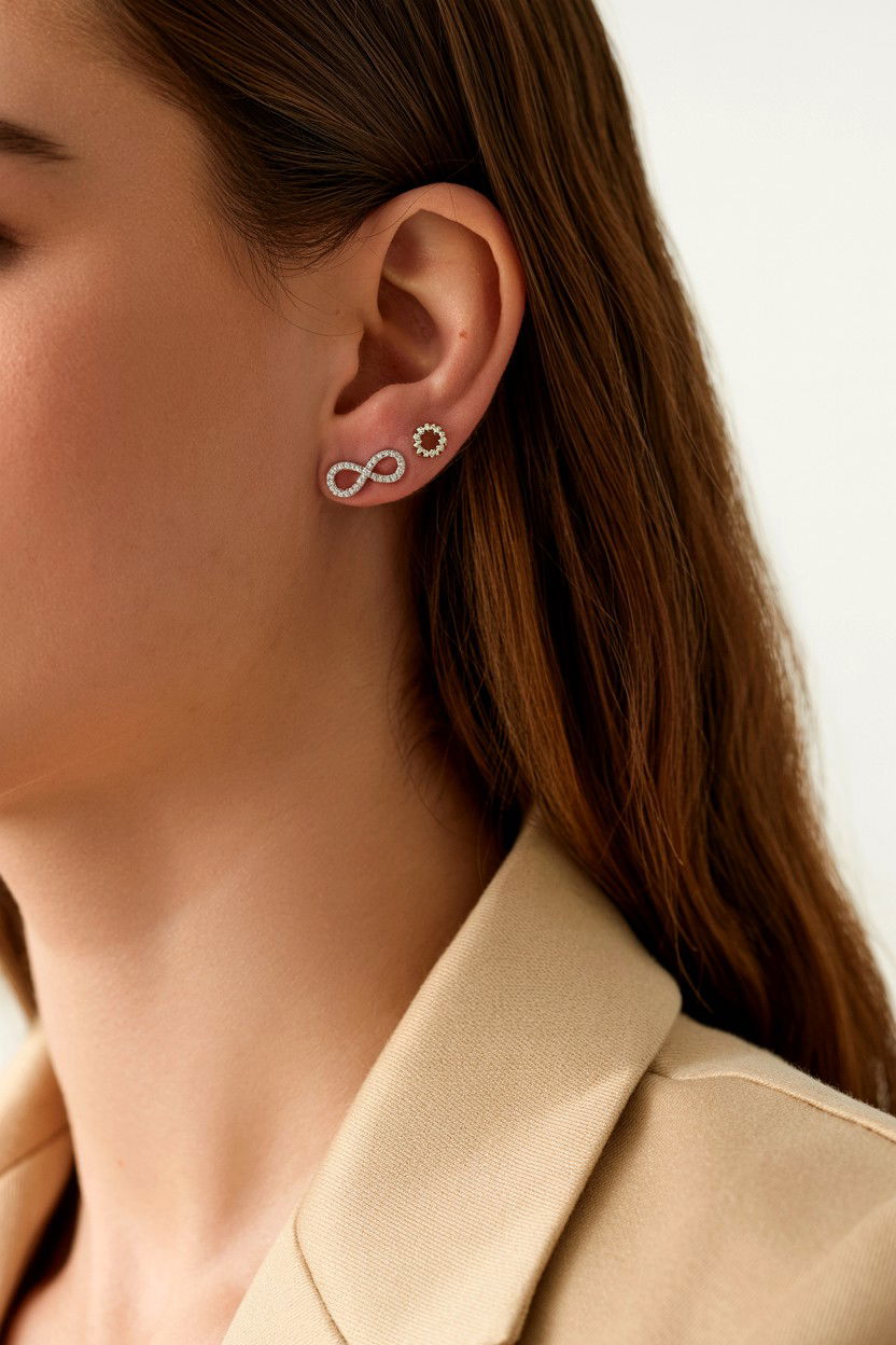 Infinity stud earrings - 25 Valentine's Day Infinity Jewelry Ideas