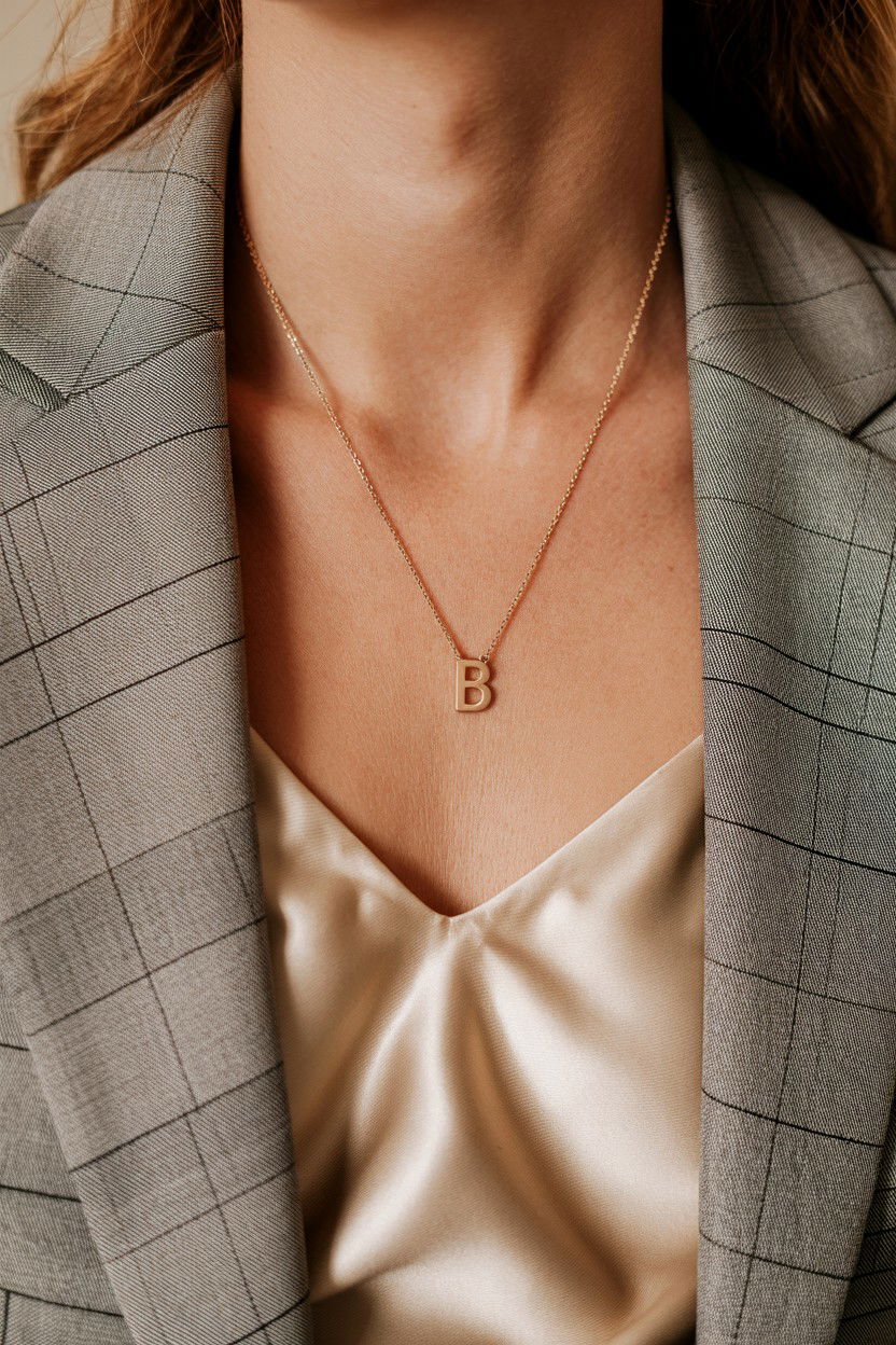 Initial Bar Necklace - 25 Valentine's Day Initial Jewelry Ideas