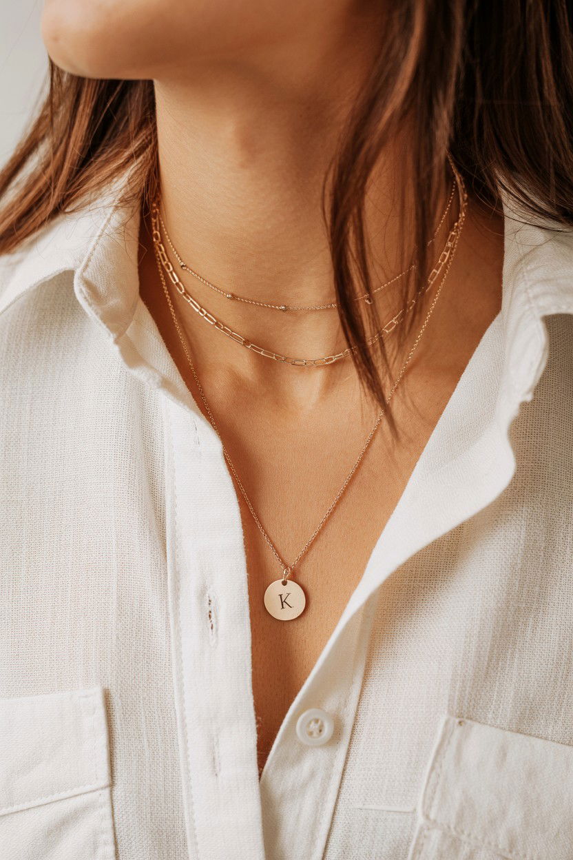 Initial Disc Necklace - 25 Valentine's Day Initial Jewelry Ideas