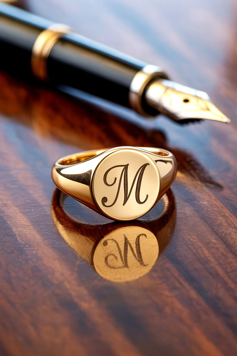 Initial Engraved Ring - 25 Valentine's Day Ring Ideas