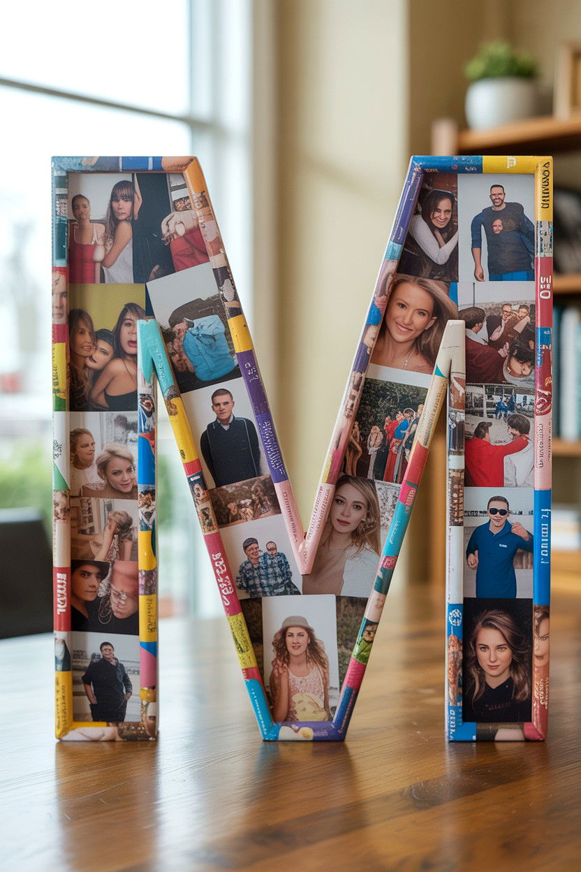 Initial Letter Photo Cutout - 25 Valentine's Day Photo Collage Ideas