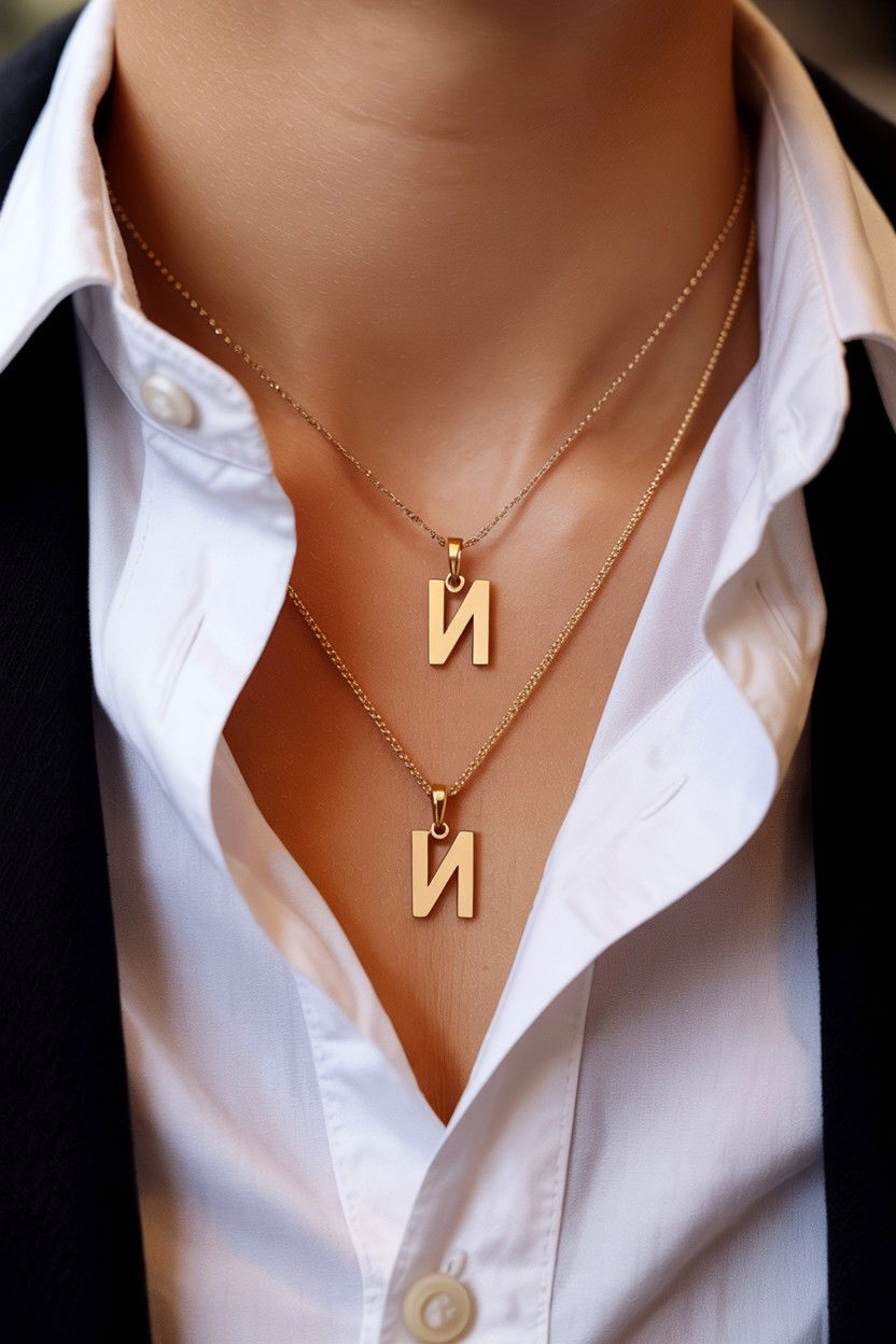 Initial Pendants For Couples - 25 Valentine's Day Matching Jewelry Ideas