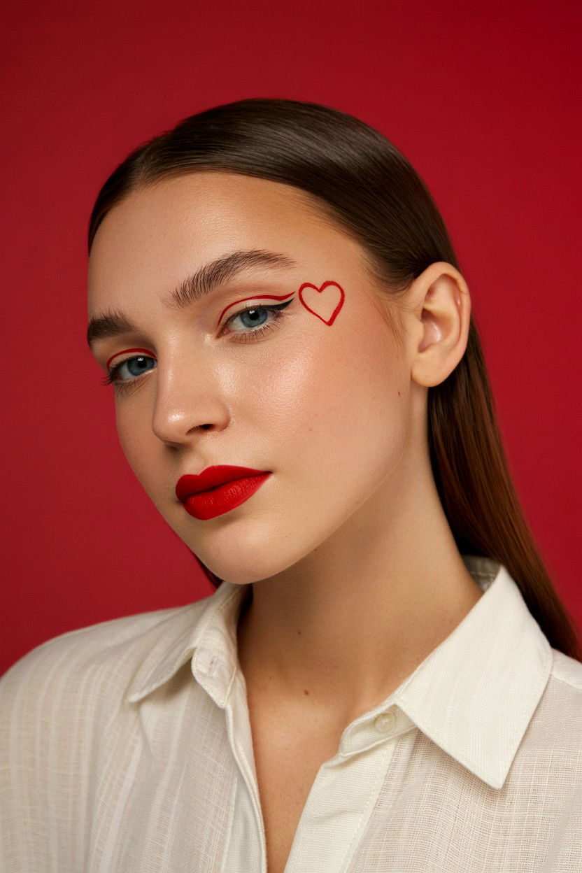 Inner corner heart - 25 Valentine's Day Eyeliner Ideas