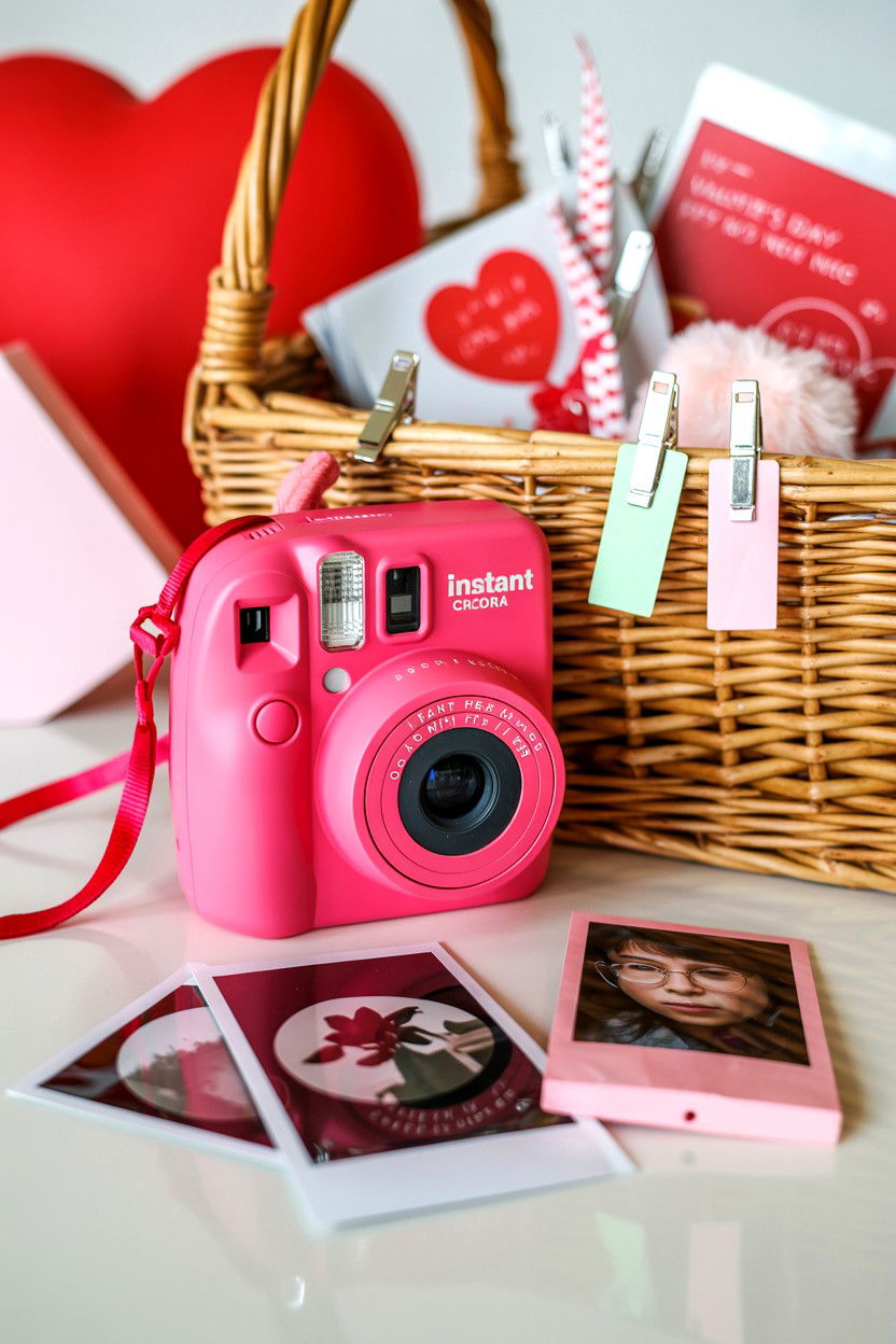 Instant photography memory kit - 25 Valentine's Day Movie Night Gift Basket Ideas