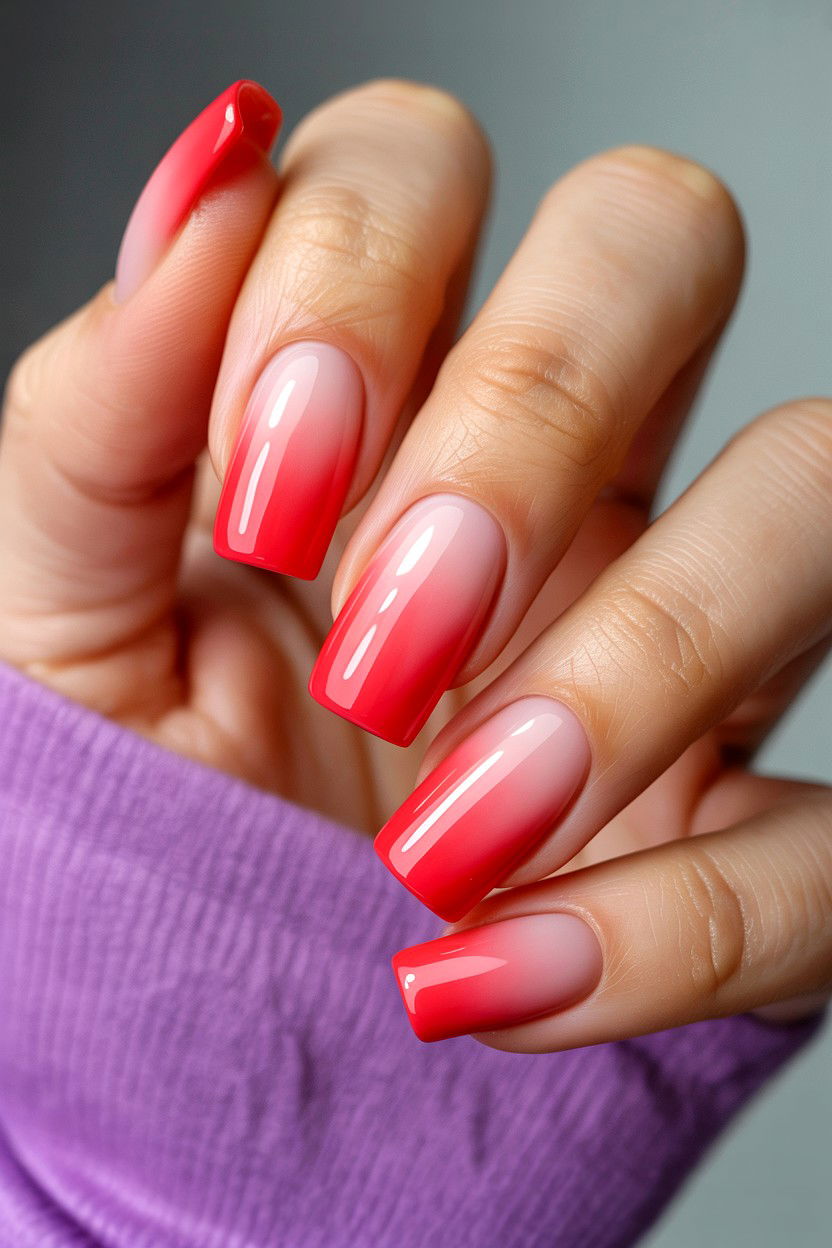 Jelly Ombre Nails - 25 Ombre Valentine's Day Nail Ideas