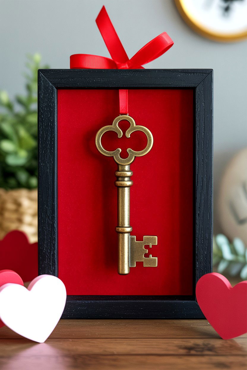 Key To My Heart Shadow Box - 25 Valentine's Day Shadow Box Ideas