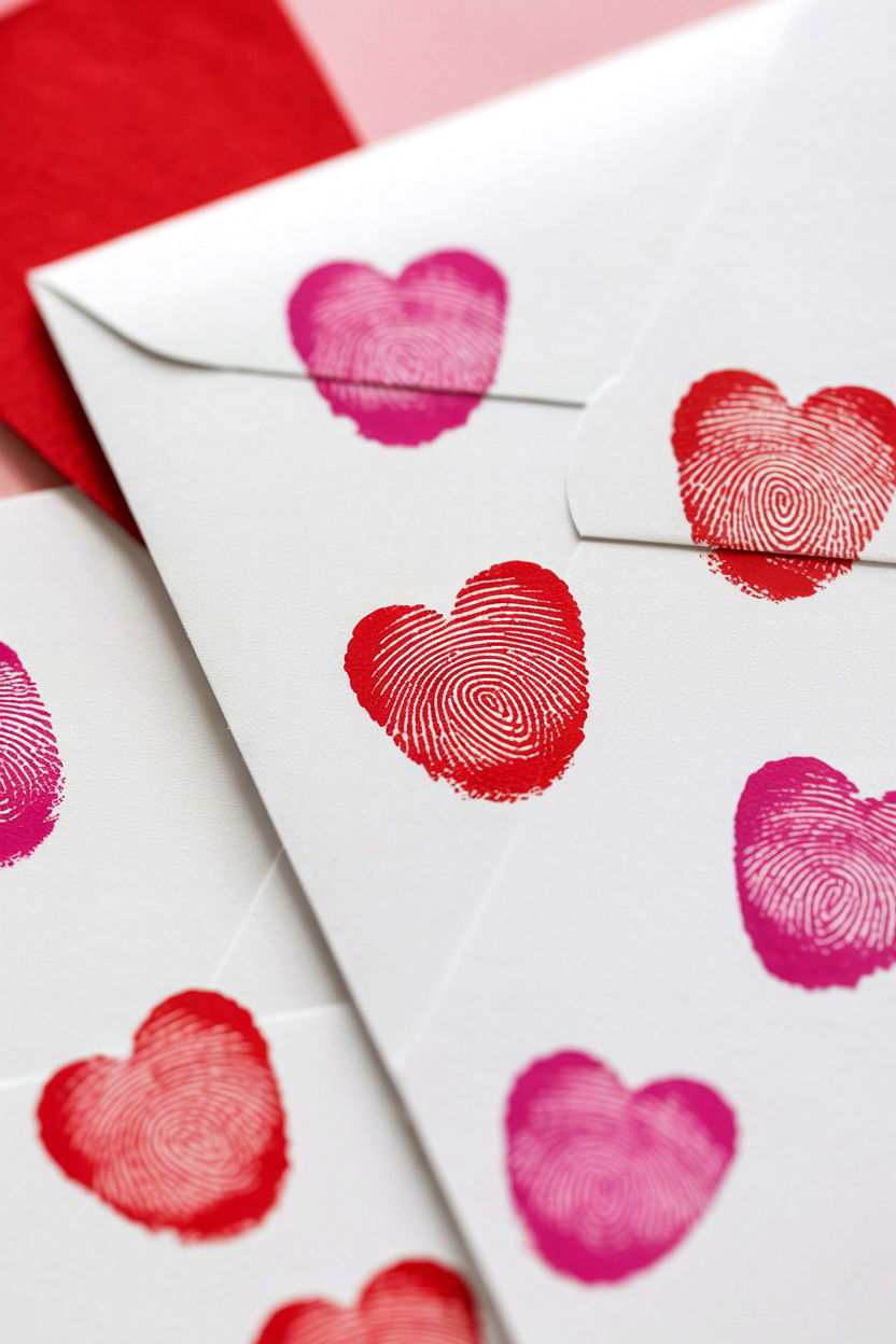 Kids Fingerprint Valentine Envelope - 25 Valentine's Day Envelope Ideas